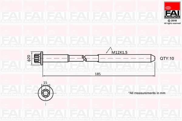 Гвинти голівки циліндра FAI AUTOPARTS B2129 - zapix