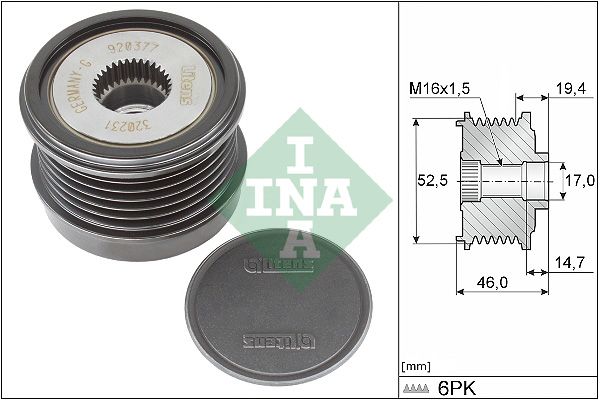 Муфта генератора SCHAEFFLER INA 535037310 - zapix