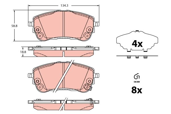 Гальмівні колодки дискові TRW GDB2345 - zapix