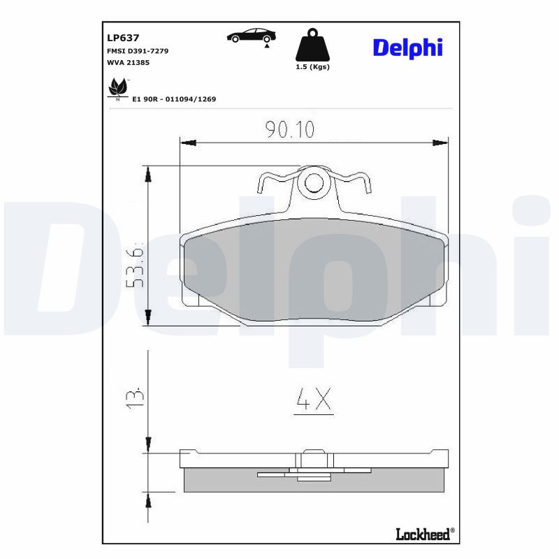 Гальмівні колодки дискові DELPHI LP637 - zapix