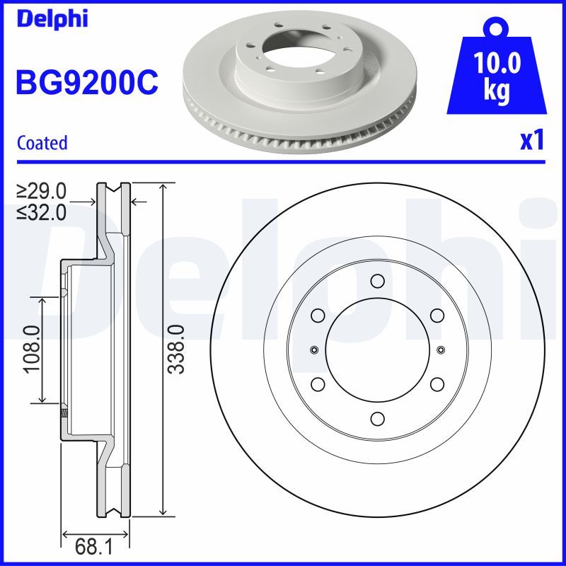 Гальмівний диск DELPHI BG9200C - zapix