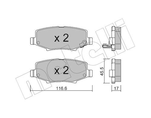 Гальмівні колодки дискові METELLI 2208630 - zapix