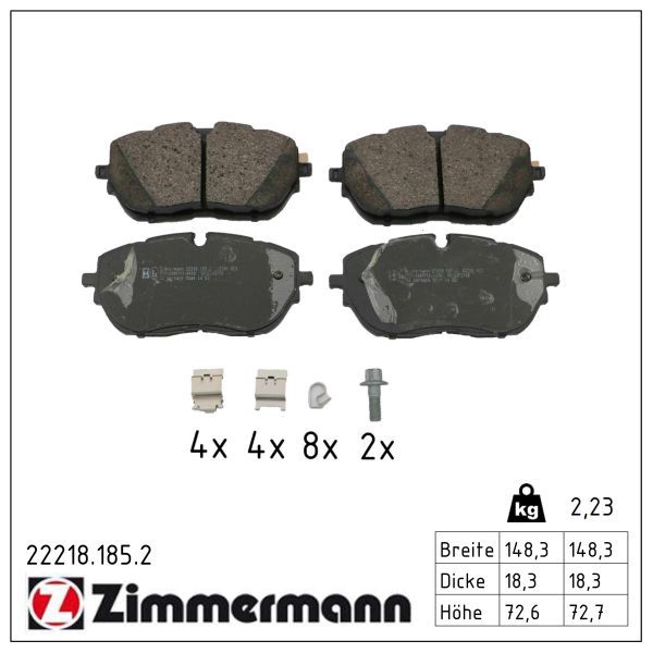 Гальмівні колодки дискові ZIMMERMANN 222181852 - zapix