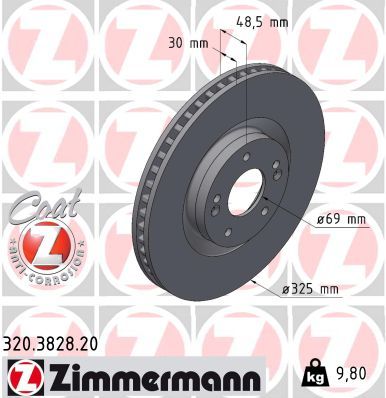 Гальмівний диск ZIMMERMANN 320382820 - zapix