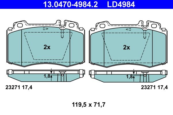 Гальмівні колодки дискові ATE 13047049842 - zapix