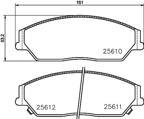 Гальмівні колодки дискові NISSHINBO NP1052 - zapix