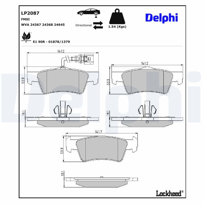 Гальмівні колодки дискові DELPHI LP2087