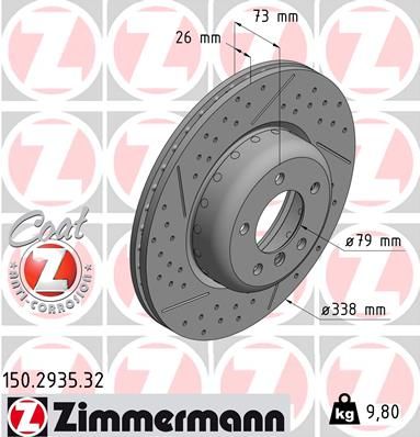 Гальмівний диск ZIMMERMANN 150293532 - zapix