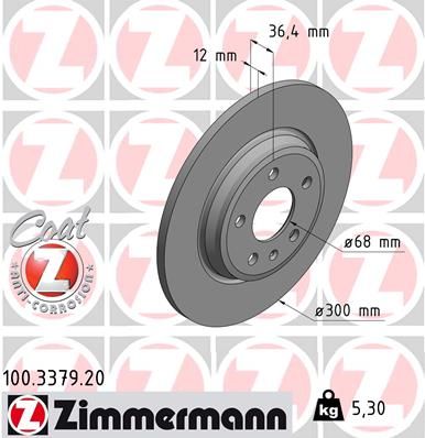 Гальмівний диск ZIMMERMANN 100337920 - zapix