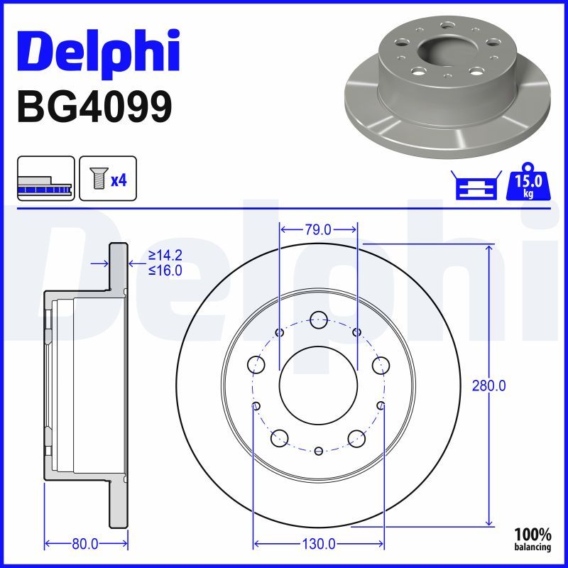 Гальмівний диск DELPHI BG4099 - zapix