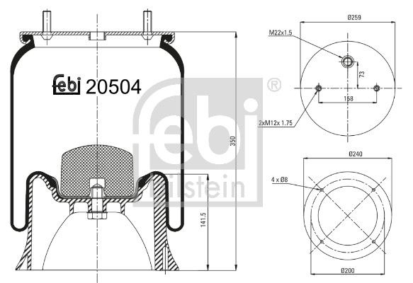 Пневматична підвіска FEBI BILSTEIN 20504 - zapix