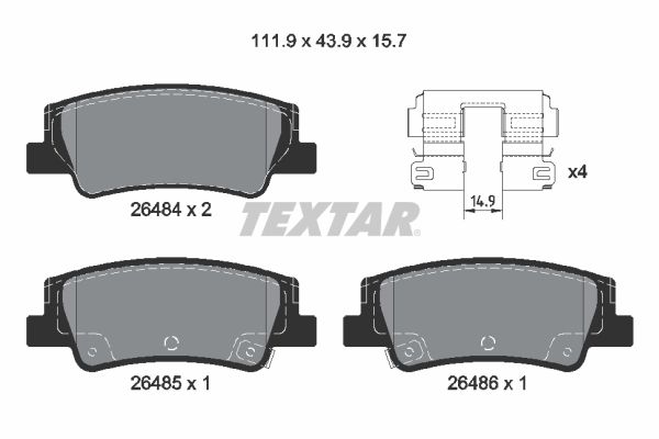 Гальмівні колодки дискові TEXTAR 2648401 - zapix