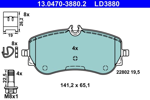 Гальмівні колодки дискові ATE 13047038802 - zapix