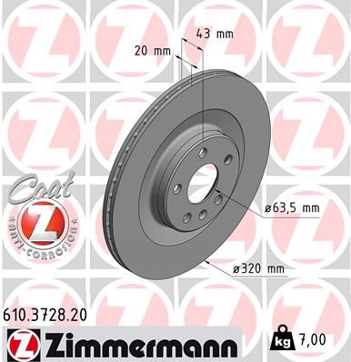 Гальмівний диск ZIMMERMANN 610372820 - zapix