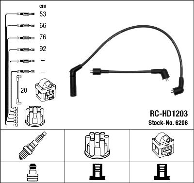 Кабелі запалювання NGK 6206 - zapix