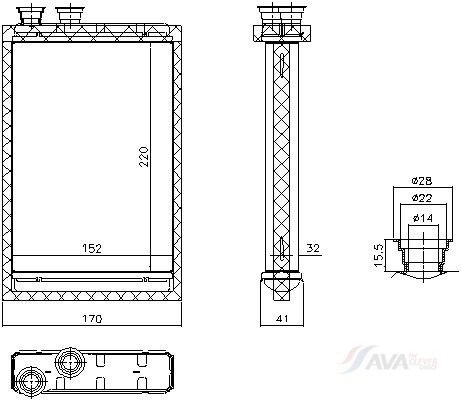 Радіатор пічки AVA QUALITY COOLING BW6666 - zapix