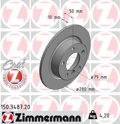 Гальмівний диск ZIMMERMANN 150348720 - zapix