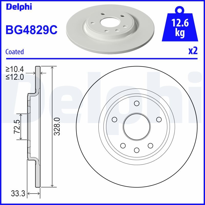 Гальмівний диск DELPHI BG4829C - zapix