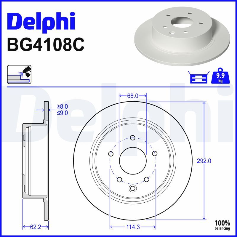 Тормозной диск DELPHI BG4108C