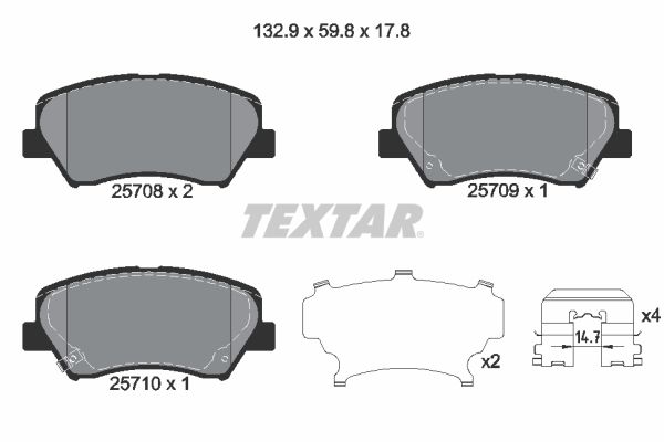 Гальмівні колодки дискові TEXTAR 2570801
