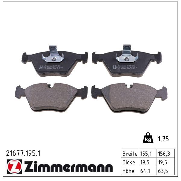 Гальмівні колодки дискові ZIMMERMANN 216771951 - zapix