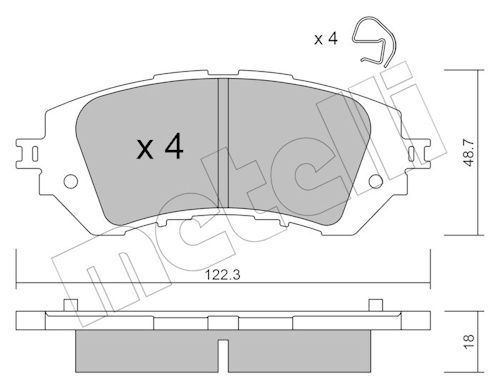 Гальмівні колодки дискові METELLI 2212190 - zapix