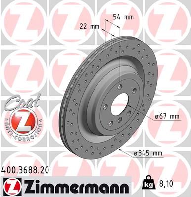 Гальмівний диск ZIMMERMANN 400368820 - zapix