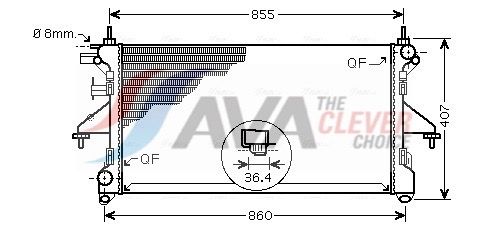 Радіатор охолодження двигуна AVA QUALITY COOLING PEA2304 - zapix