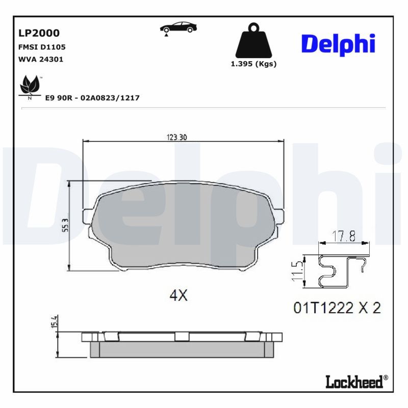 Гальмівні колодки дискові DELPHI LP2000 - zapix