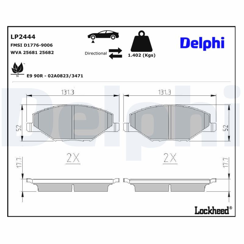 Гальмівні колодки дискові DELPHI LP2444 - zapix
