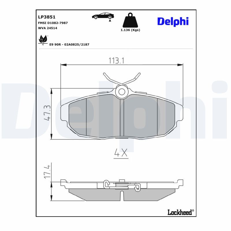 Гальмівні колодки дискові DELPHI LP3851 - zapix