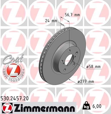 Гальмівний диск ZIMMERMANN 530245720 - zapix
