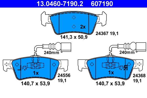 Гальмівні колодки дискові ATE 13046071902 - zapix