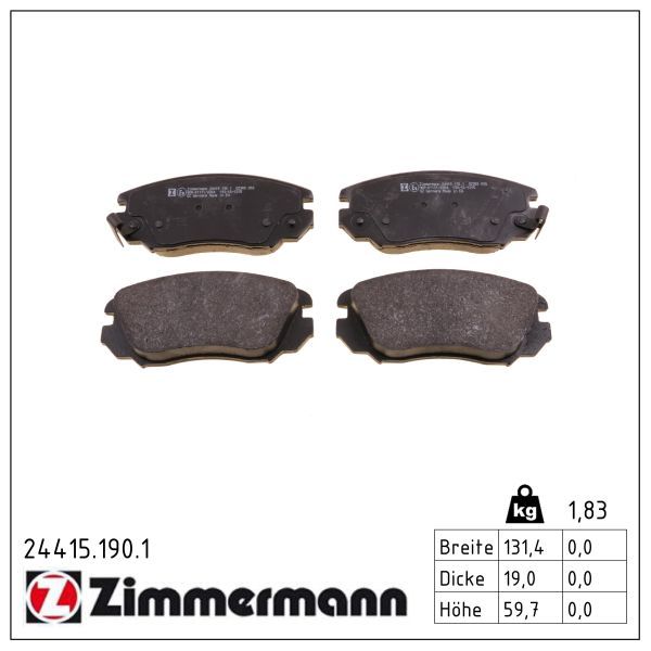 Гальмівні колодки дискові ZIMMERMANN 244151901 - zapix