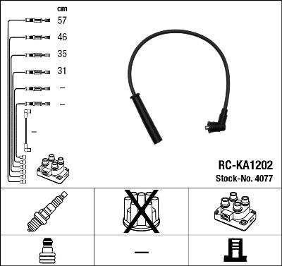 Кабелі запалювання NGK 4077 - zapix
