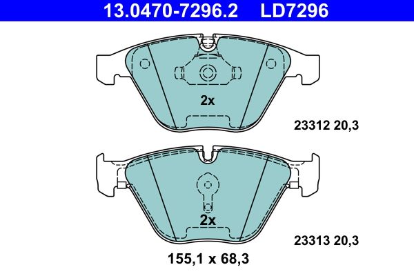 Гальмівні колодки дискові ATE 13047072962 - zapix