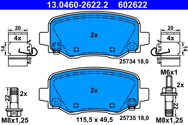 Гальмівні колодки дискові ATE 13046026222 - zapix