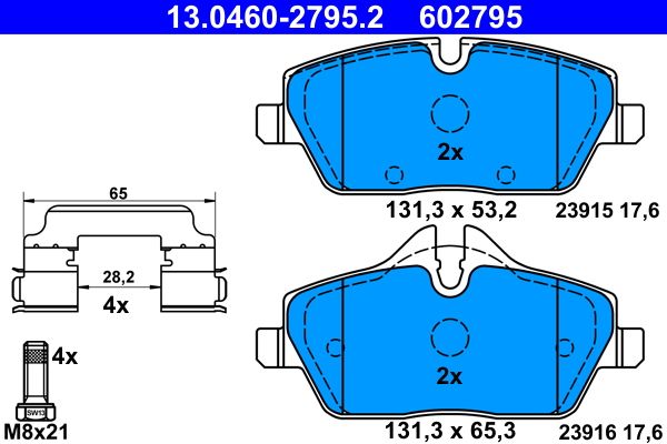 Гальмівні колодки дискові ATE 13046027952 - zapix