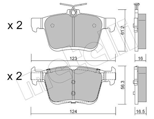 Гальмівні колодки дискові METELLI 2209512 - zapix