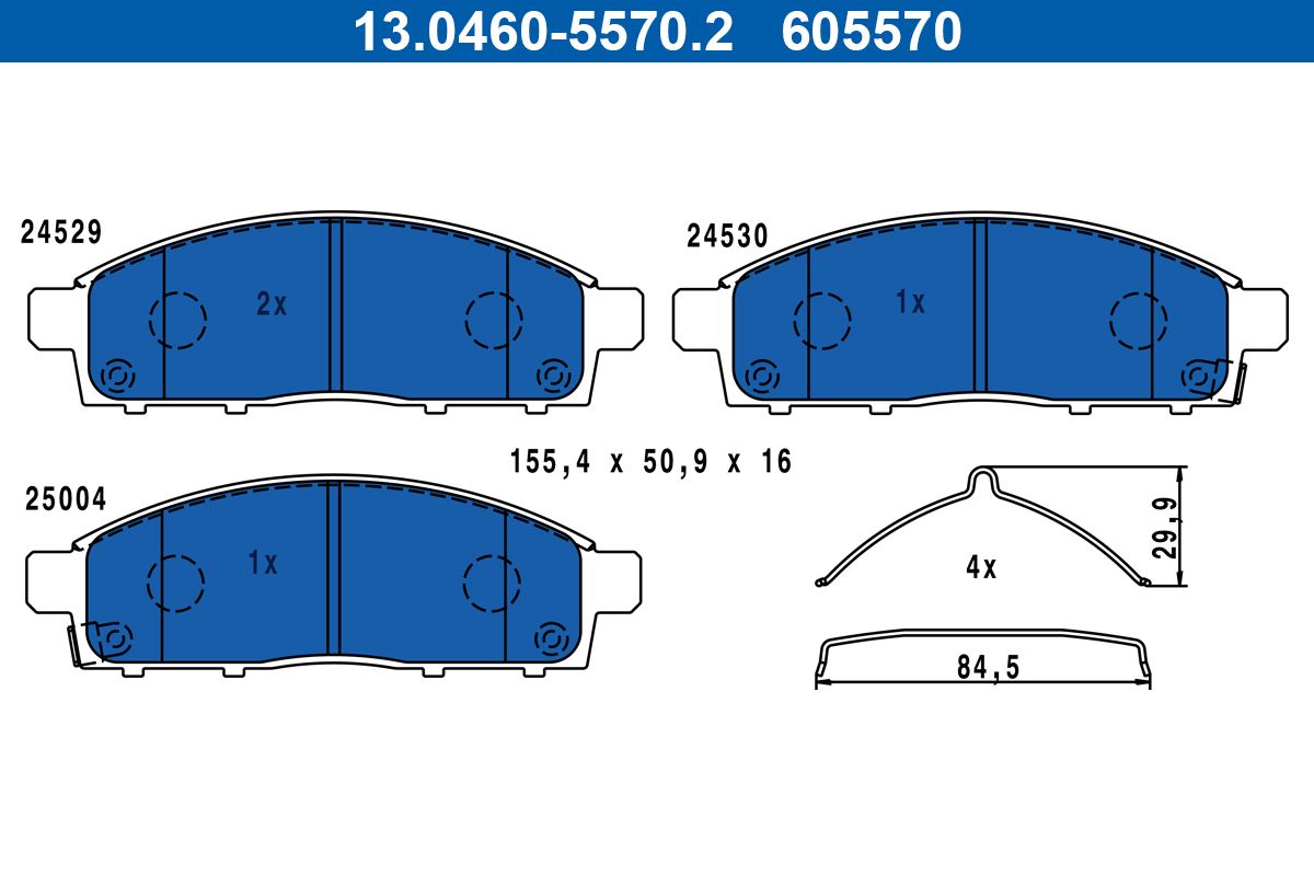 Гальмівні колодки дискові ATE 13046055702 - zapix