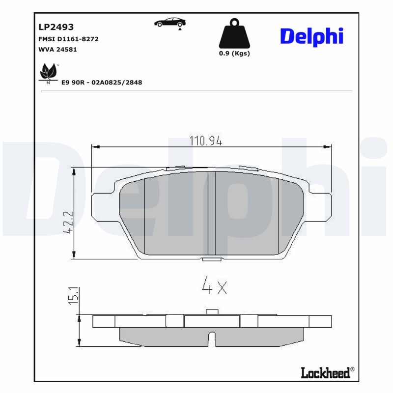 Гальмівні колодки дискові DELPHI LP2493 - zapix
