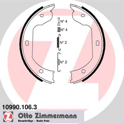 Гальмівні колодки ручника (барабанні) ZIMMERMANN 109901063 - zapix
