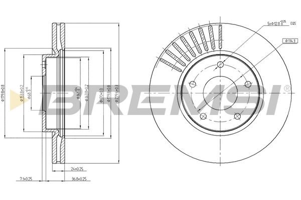 Тормозной диск BREMSI CD8100V
