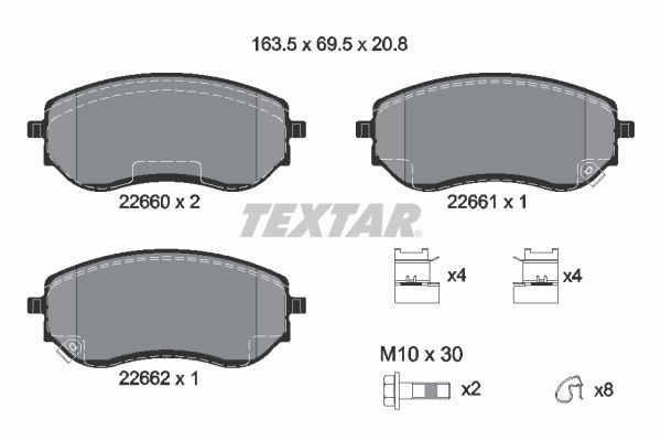 Гальмівні колодки дискові TEXTAR 2266001 - zapix