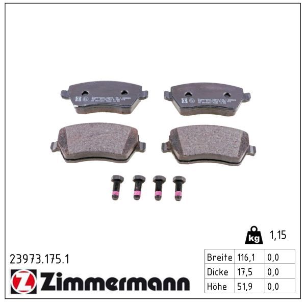 Гальмівні колодки дискові ZIMMERMANN 239731751 - zapix