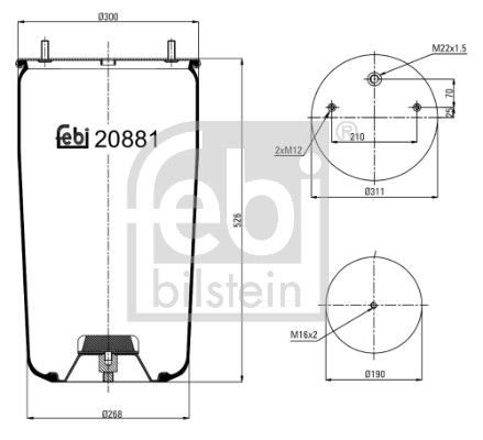 Пневматична підвіска FEBI BILSTEIN 20881 - zapix