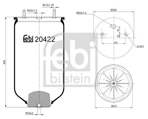 Пневматична підвіска FEBI BILSTEIN 20422 - zapix