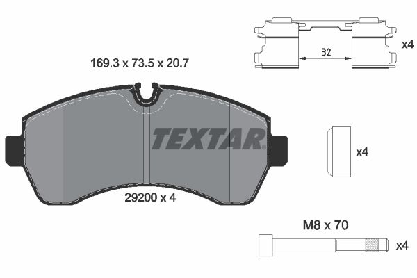 Тормозные колодки дисковые TEXTAR 2920002