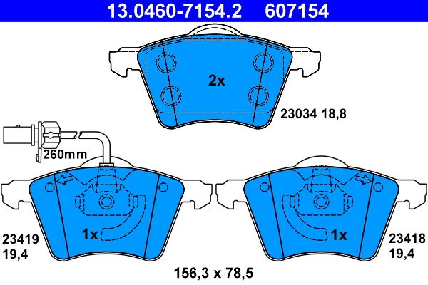 Гальмівні колодки дискові ATE 13046071542 - zapix