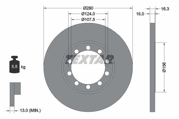 Гальмівний диск TEXTAR 92152000 - zapix